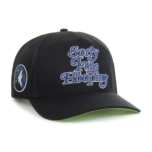 Men's Minnesota Timberwolves Brand Seen by '47 Black Sorry I Was Hooping Hitch Adjustable Hat