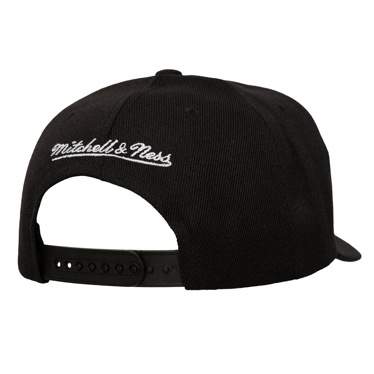Men's Boston Celtics  Mitchell & Ness Black Busted Logo Wordmark Wrap-Around Pro Pinch Adjustable Hat