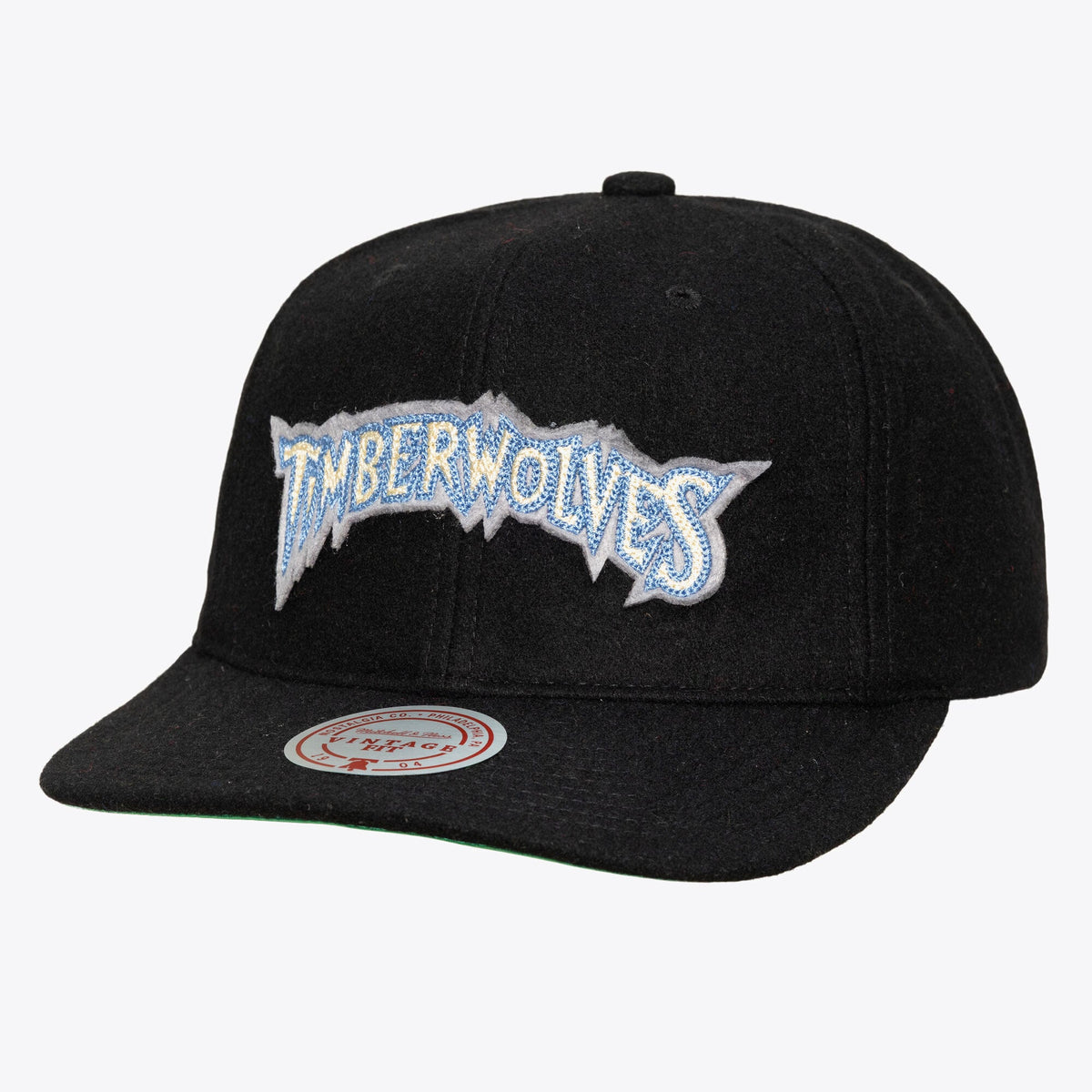 Men's Minnesota Timberwolves Mitchell & Ness Black Hardwood Classics Retro Roots Vintage Adjustable Hat
