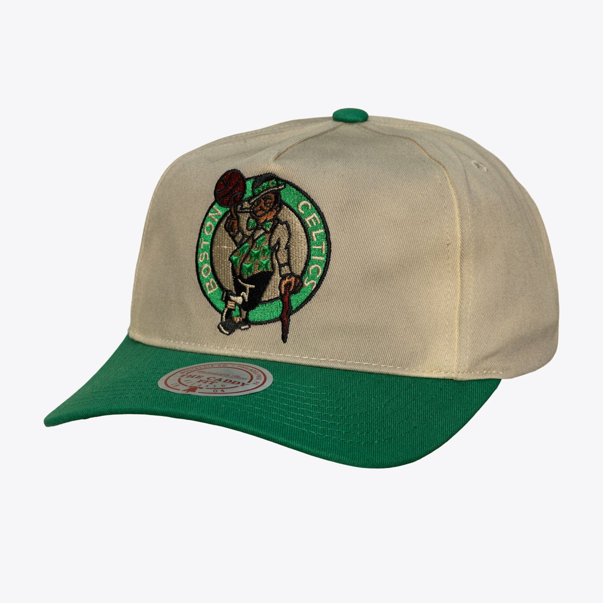Men's Boston Celtics Mitchell & Ness Cream Hardwood Classics Retro Roots Snapback Hat
