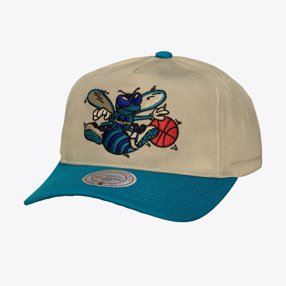 Men's Charlotte Hornets Mitchell & Ness Cream Hardwood Classics Retro Roots Snapback Hat
