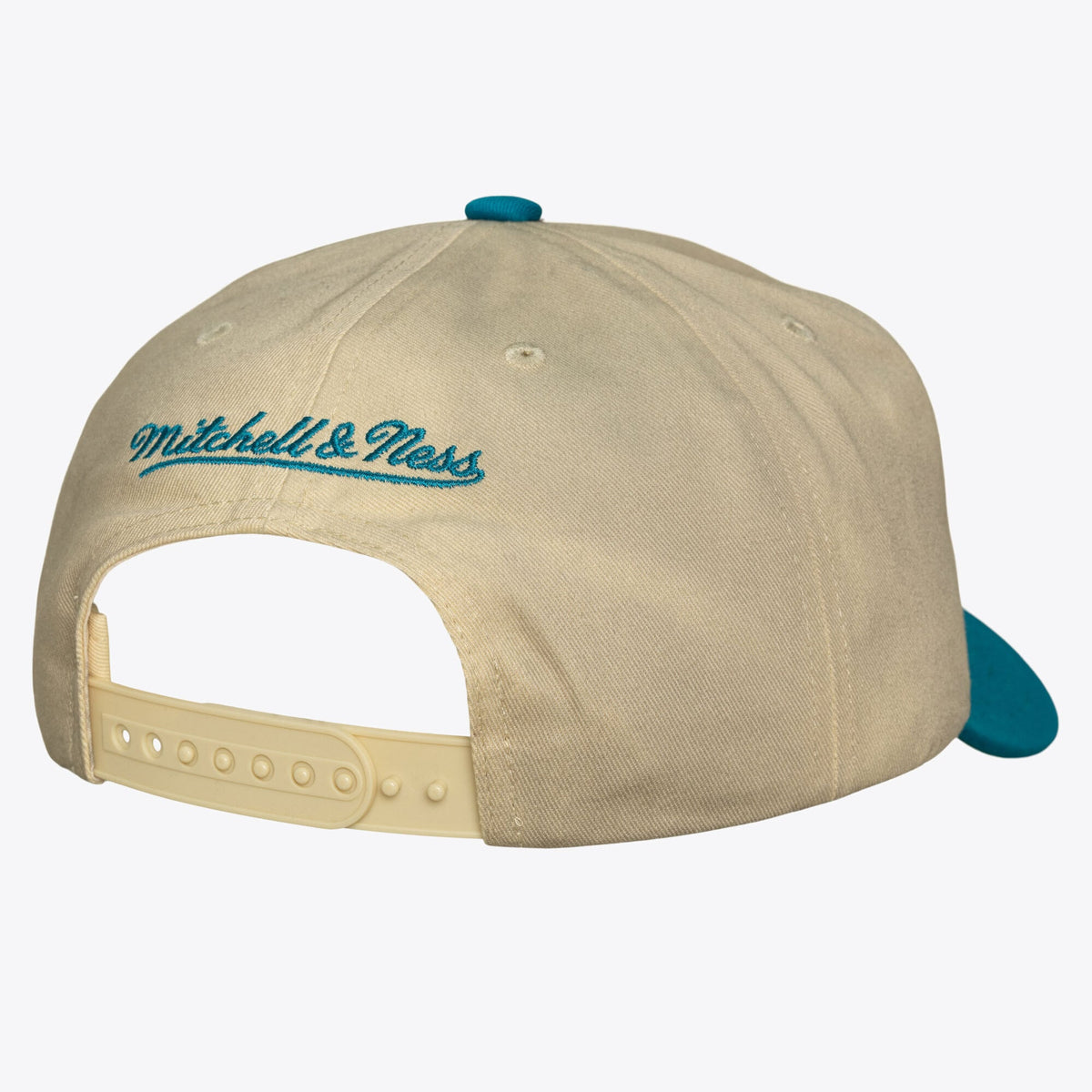 Men's Charlotte Hornets Mitchell & Ness Cream Hardwood Classics Retro Roots Snapback Hat
