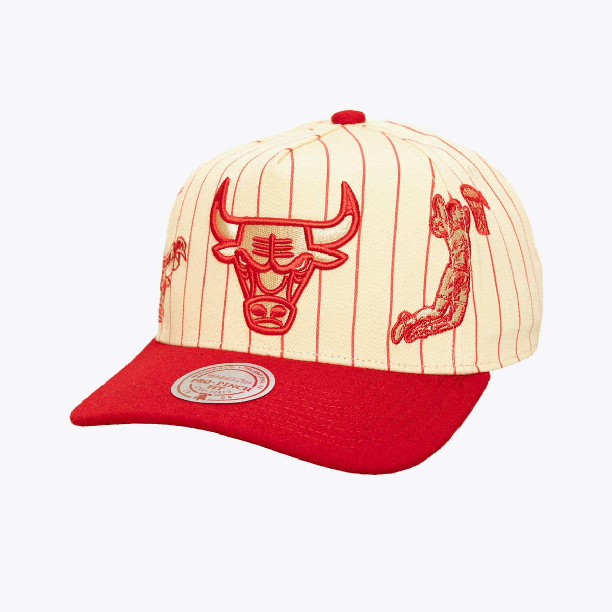 Men's Chicago Bulls Mitchell & Ness Cream Retro Roots Stripe Pro Adjustable Hat
