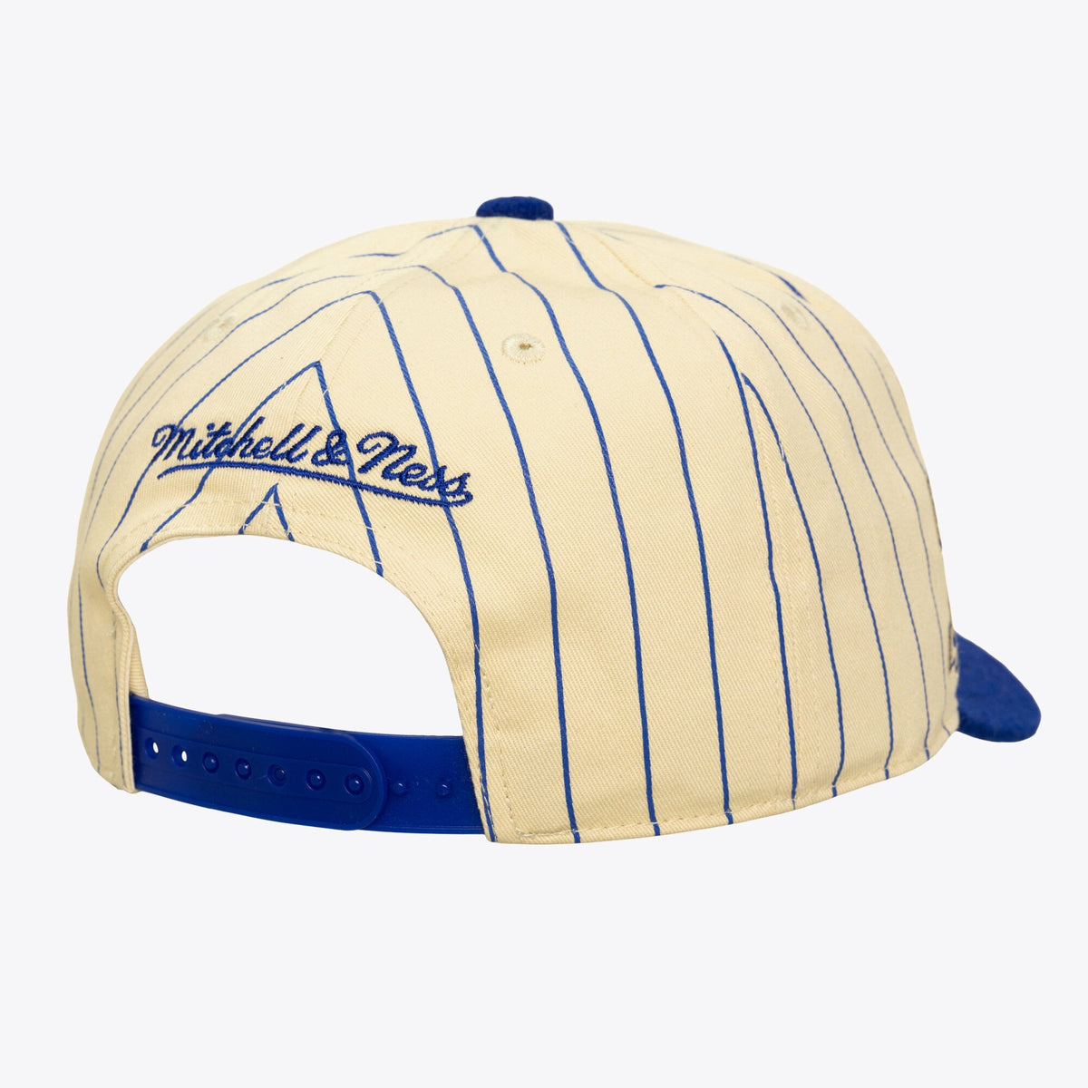 Men's Golden State Warriors Mitchell & Ness Cream Hardwood Classics Retro Roots Stripe Pro Adjustable Hat
