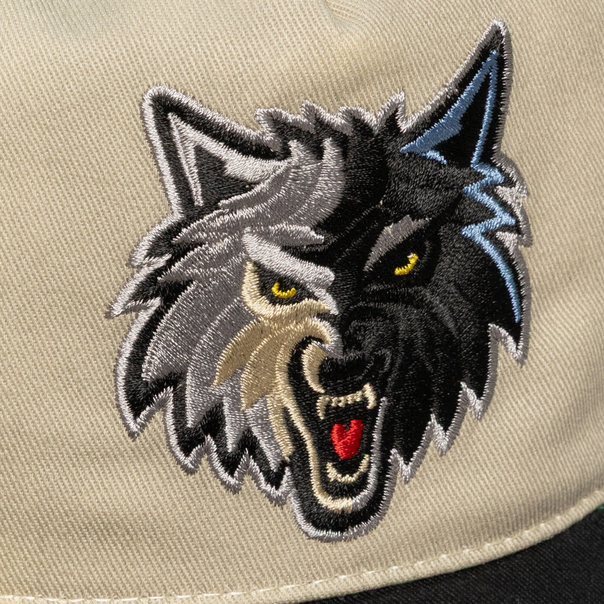 Men's Minnesota Timberwolves Mitchell & Ness Cream Hardwood Classics Retro Roots Snapback Hat

