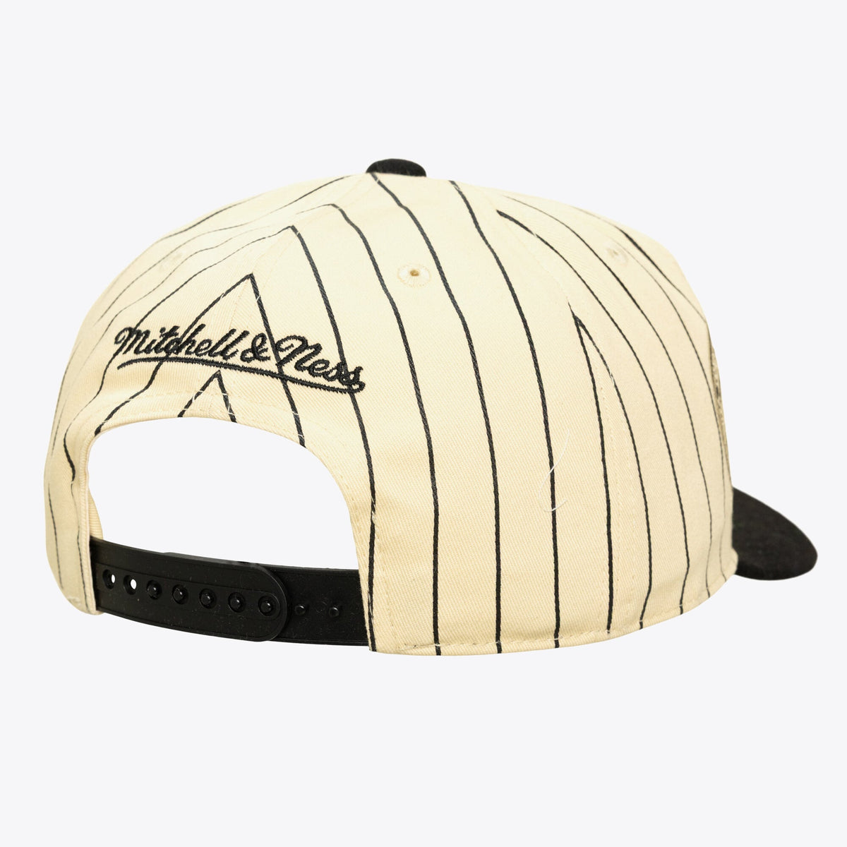 Men's Minnesota Timberwolves Mitchell & Ness Cream Hardwood Classics Retro Roots Stripe Pro Adjustable Hat
