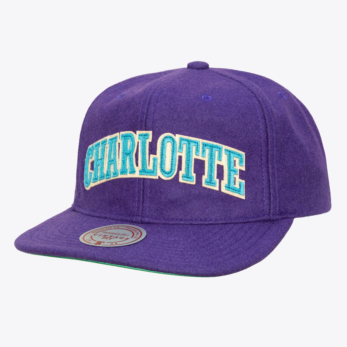 Men's Charlotte Hornets Mitchell & Ness Purple Hardwood Classics Retro Roots Vintage Adjustable Hat
