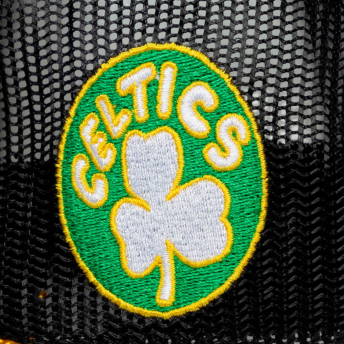 Men's Boston Celtics Mitchell & Ness x LRG Black Hardwood Classics Trucker Adjustable Hat