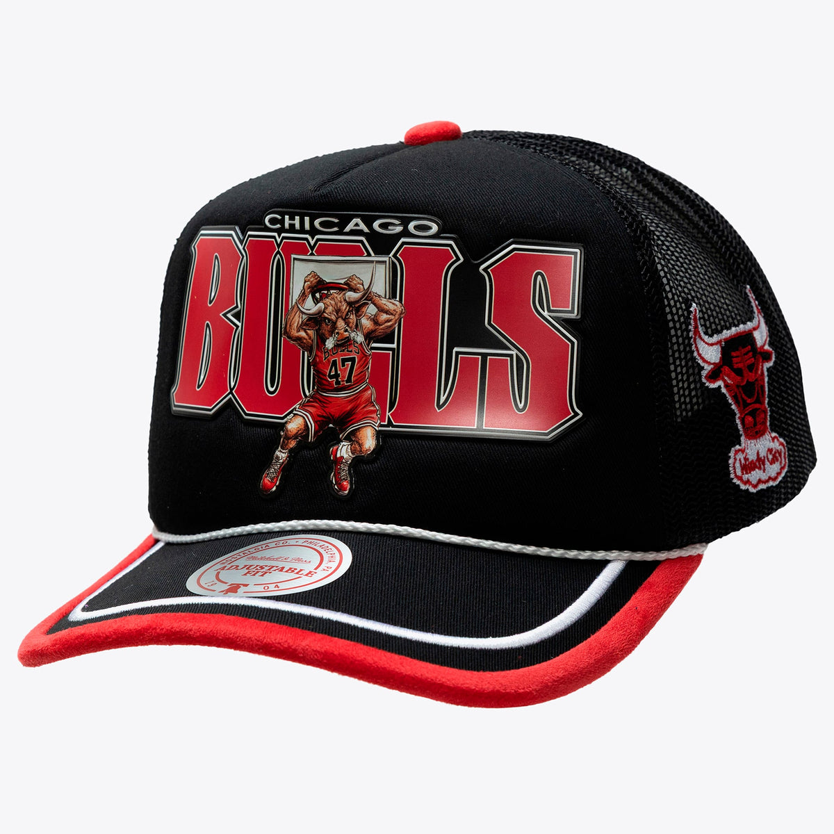 Men's Chicago Bulls Mitchell & Ness x LRG Black Hardwood Classics Trucker Adjustable Hat