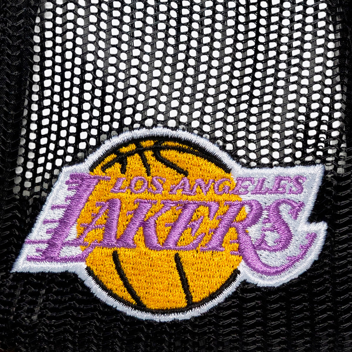 Men's Los Angeles Lakers Mitchell & Ness x LRG Black Hardwood Classics Trucker Adjustable Hat