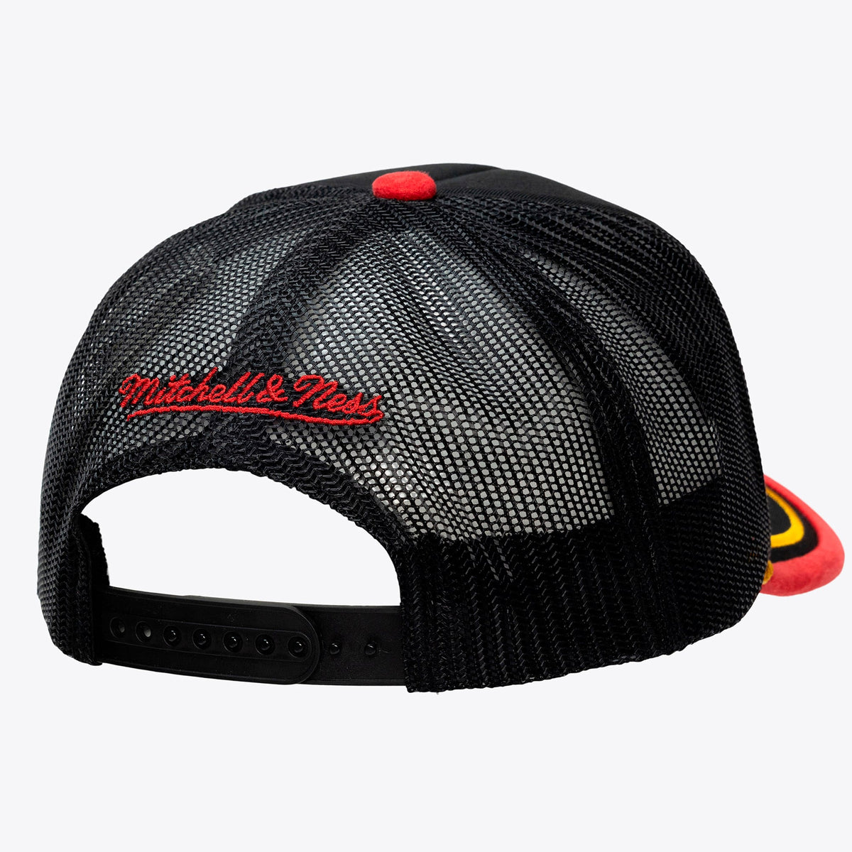Men's Miami Heat Mitchell & Ness x LRG Black Hardwood Classics Trucker Adjustable Hat