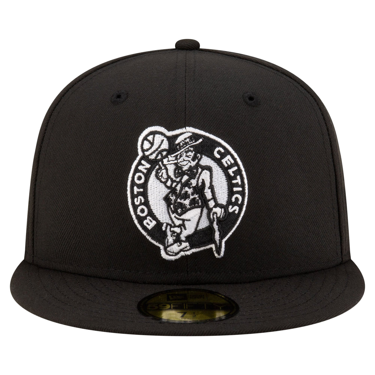 Men's Boston Celtics New Era Black Black & White Logo 59FIFTY Fitted Hat