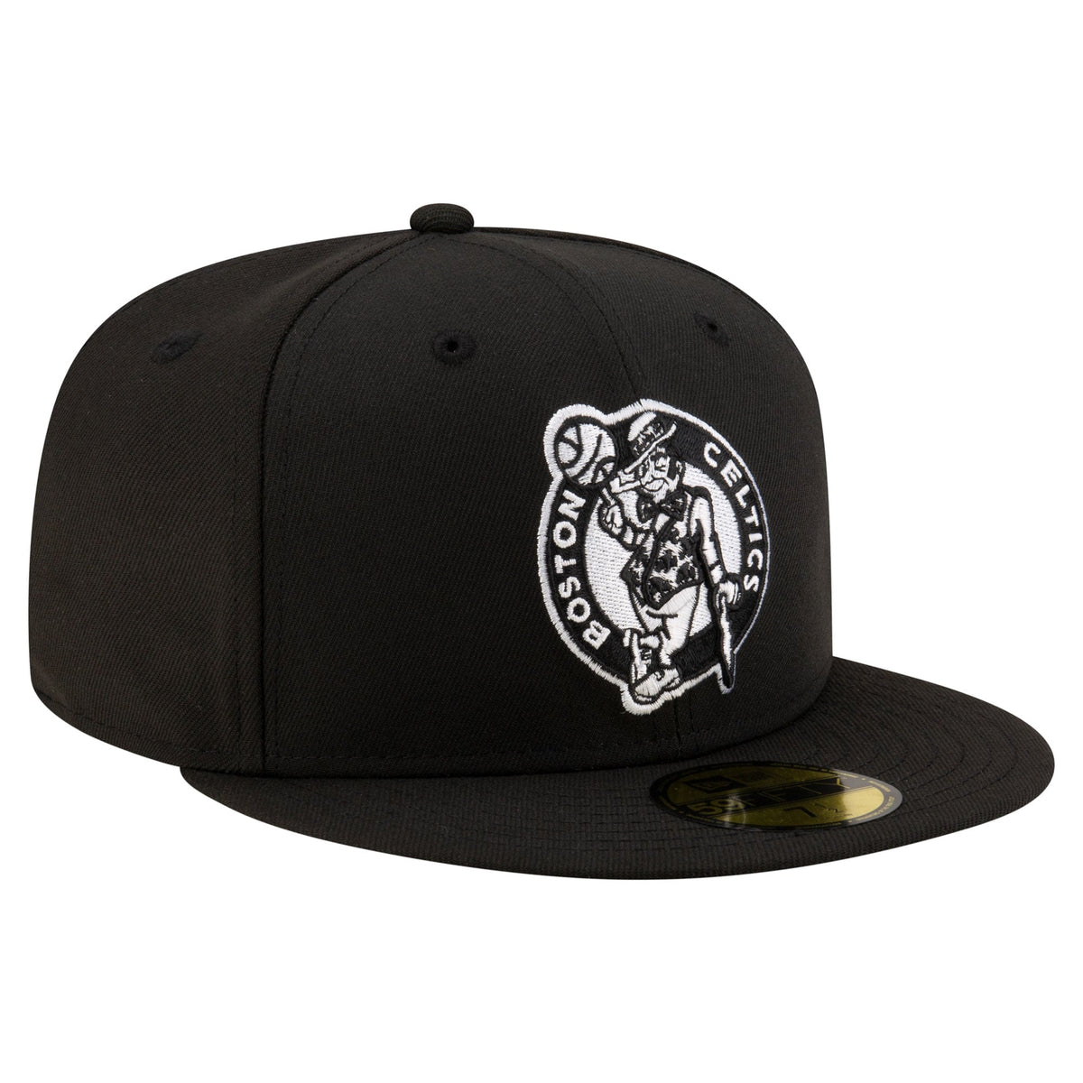 Men's Boston Celtics New Era Black Black & White Logo 59FIFTY Fitted Hat