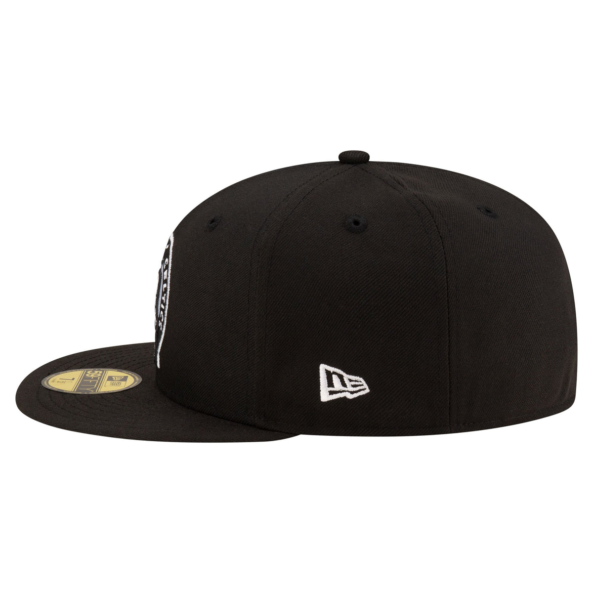 Men's Boston Celtics New Era Black Black & White Logo 59FIFTY Fitted Hat