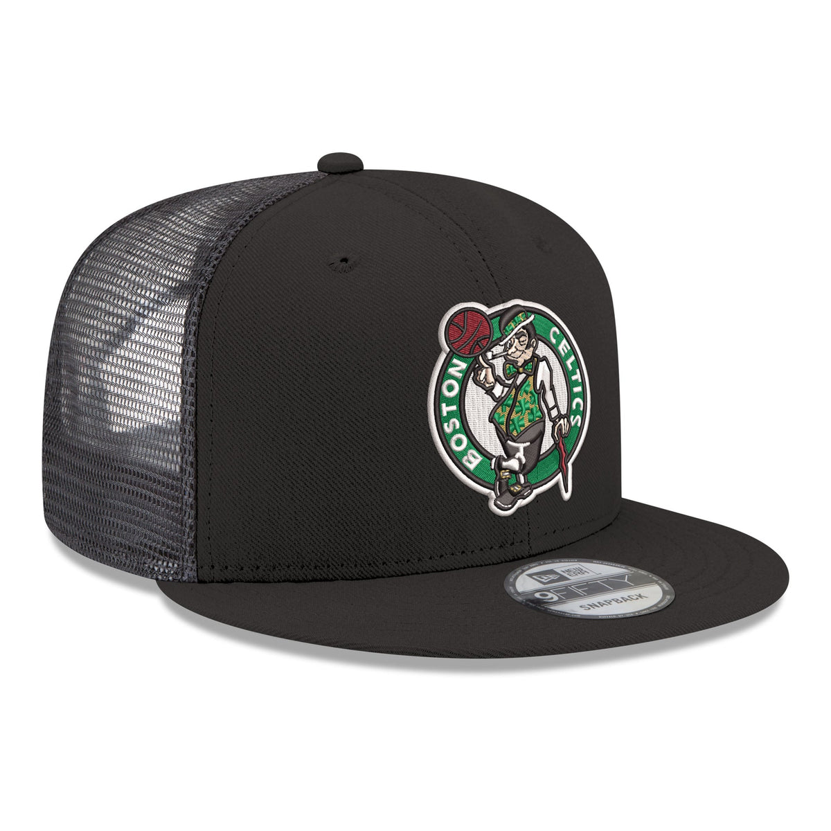 Men's Boston Celtics New Era Black Core Logo Meshback 9FIFTY Snapback Hat