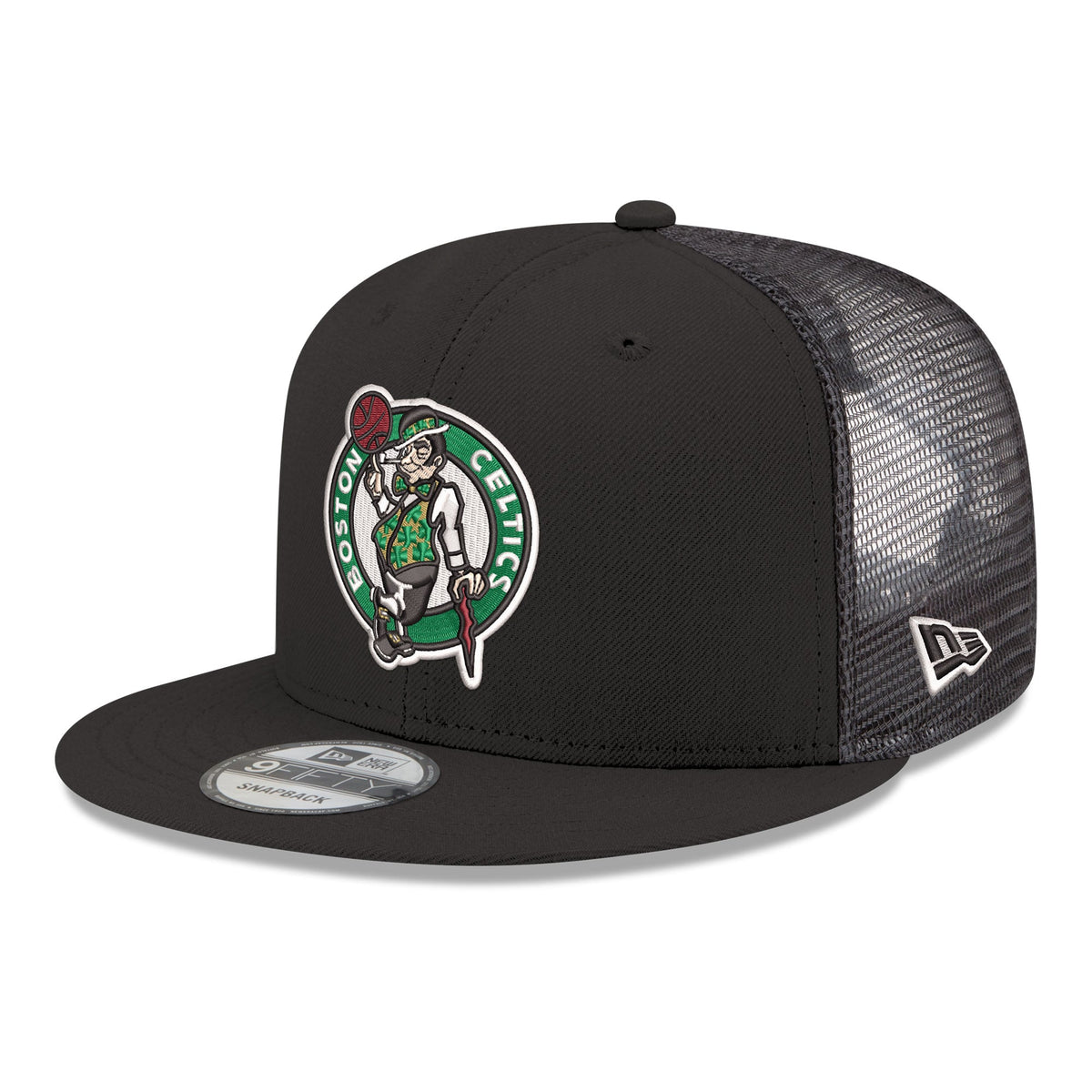 Men's Boston Celtics New Era Black Core Logo Meshback 9FIFTY Snapback Hat