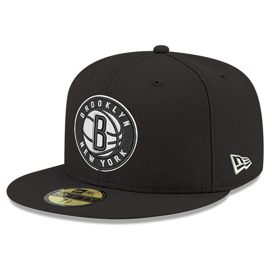 Men's Brooklyn Nets New Era Black 59FIFTY Fitted Hat
