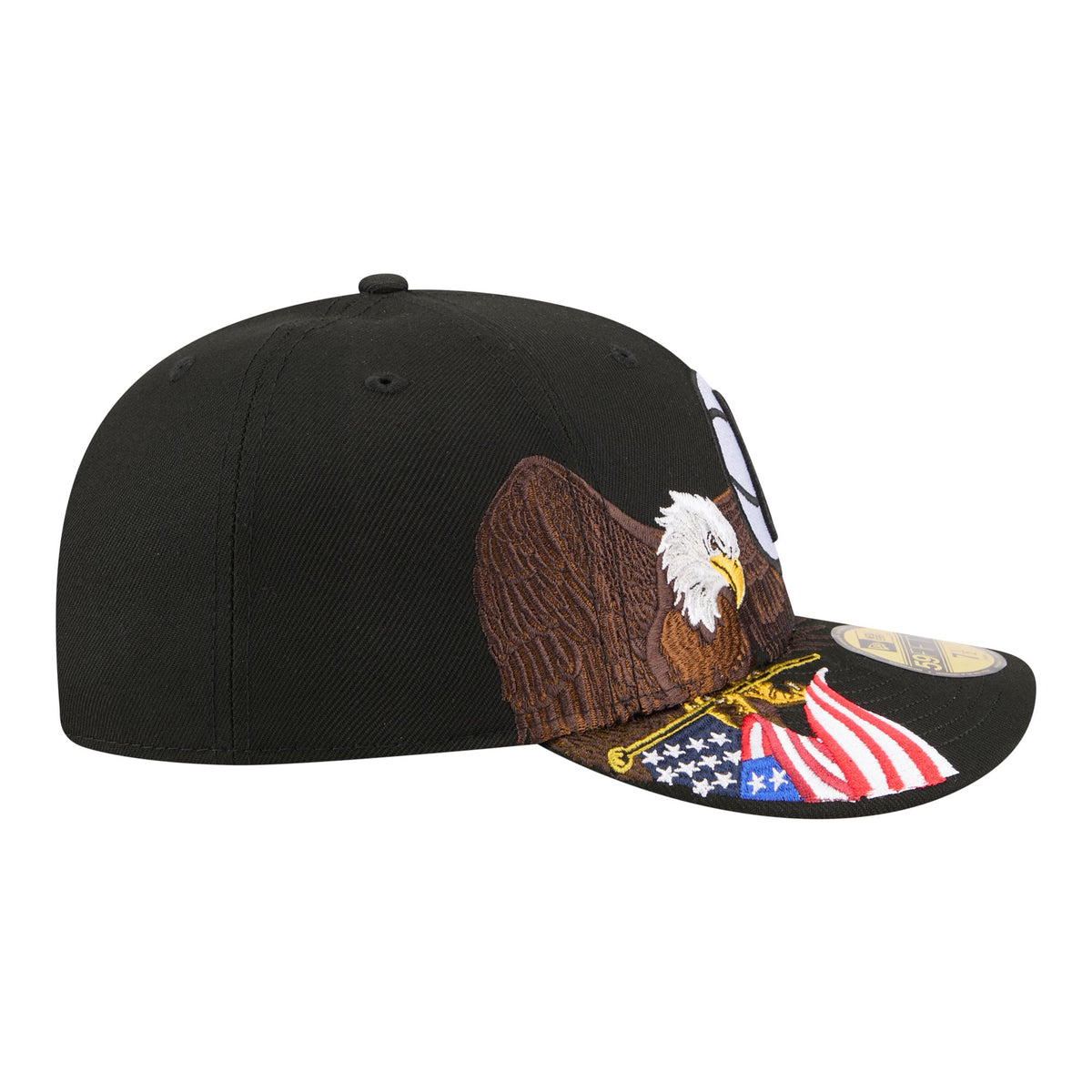 Men's Brooklyn Nets New Era Black Freedom Pre-Curved 59FIFTY Fitted Hat