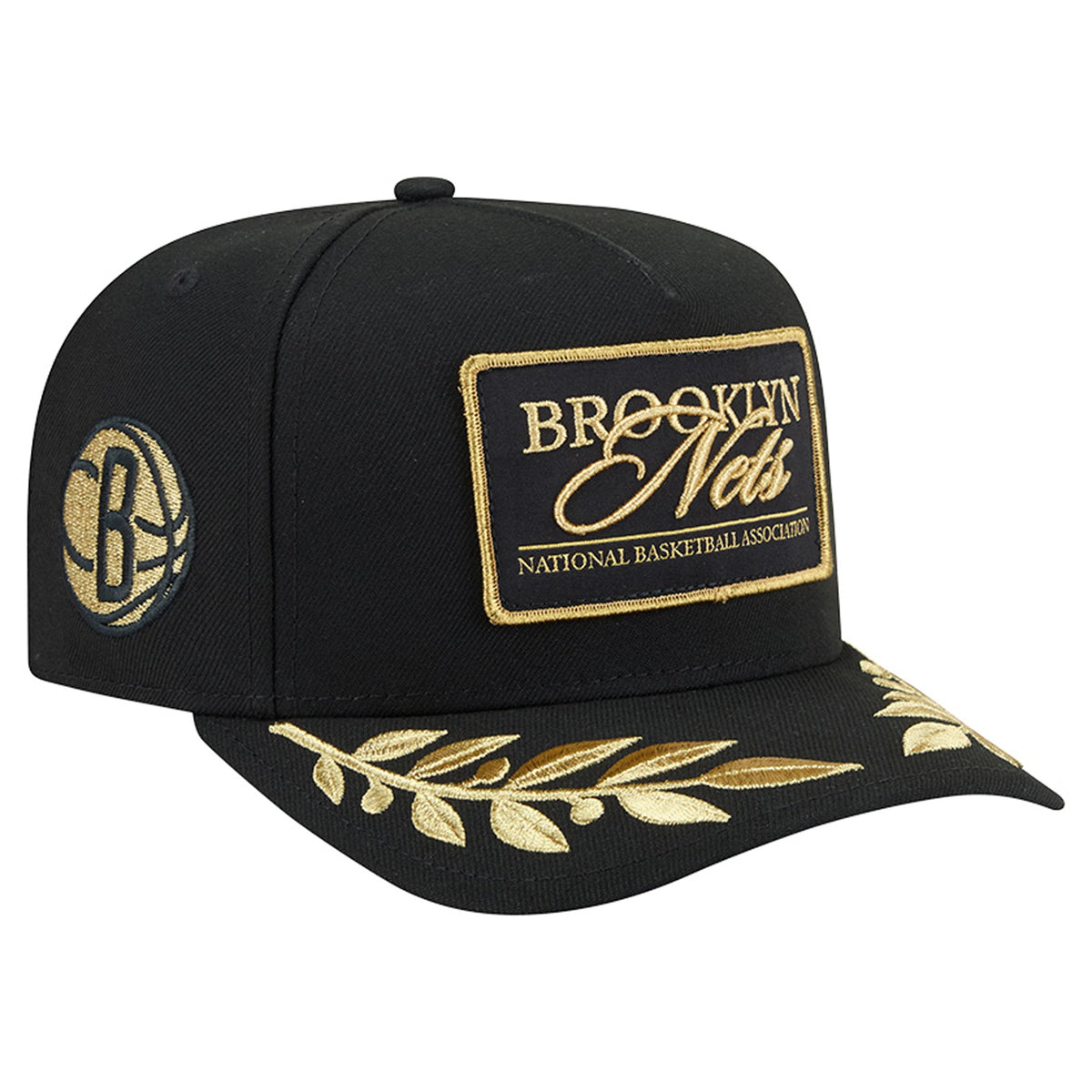 Men's Brooklyn Nets  New Era Black Golden 9FIFTY Snapback Hat