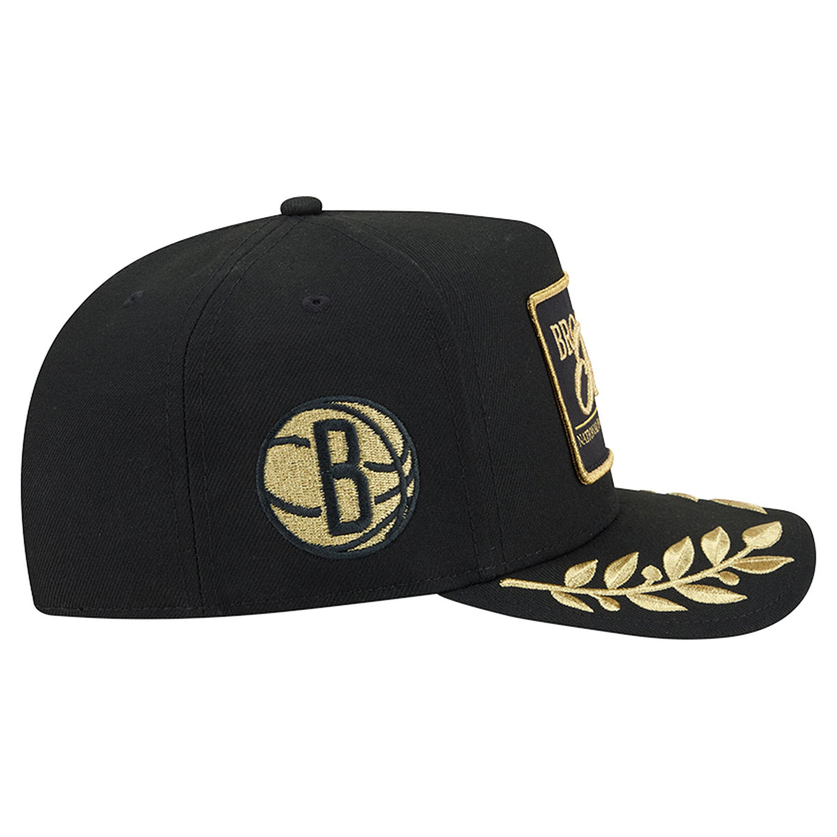 Men's Brooklyn Nets  New Era Black Golden 9FIFTY Snapback Hat