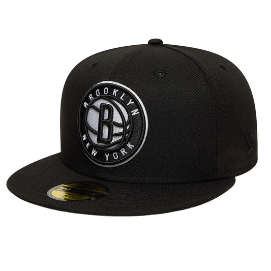 Men's Brooklyn Nets  New Era Black Team 59FIFTY Fitted Hat