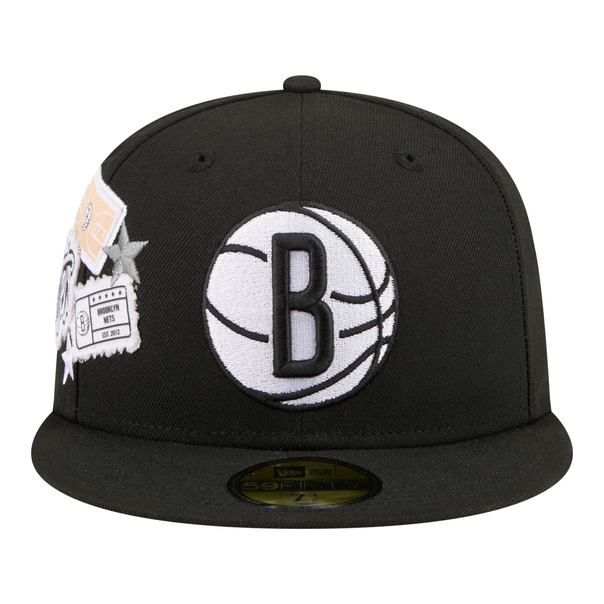 Men's Brooklyn Nets  New Era Black Team Collage 59FIFTY Fitted Hat