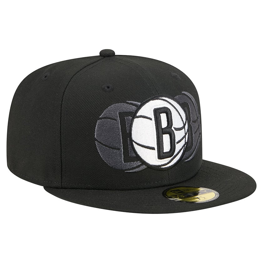 Men's Brooklyn Nets  New Era Black Tri-Hit 59Fifty Fitted Hat