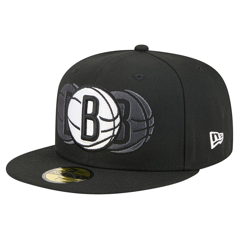 Men's Brooklyn Nets  New Era Black Tri-Hit 59Fifty Fitted Hat