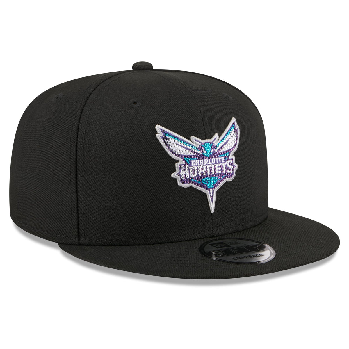 Men's Charlotte Hornets New Era Black 2026 NBA Draft Crystal 9FIFTY Snapback Hat