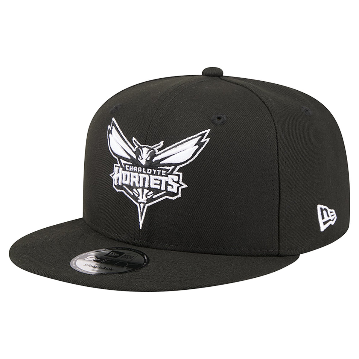 Men's Charlotte Hornets  New Era Black Team 9FIFTY Snapback Hat