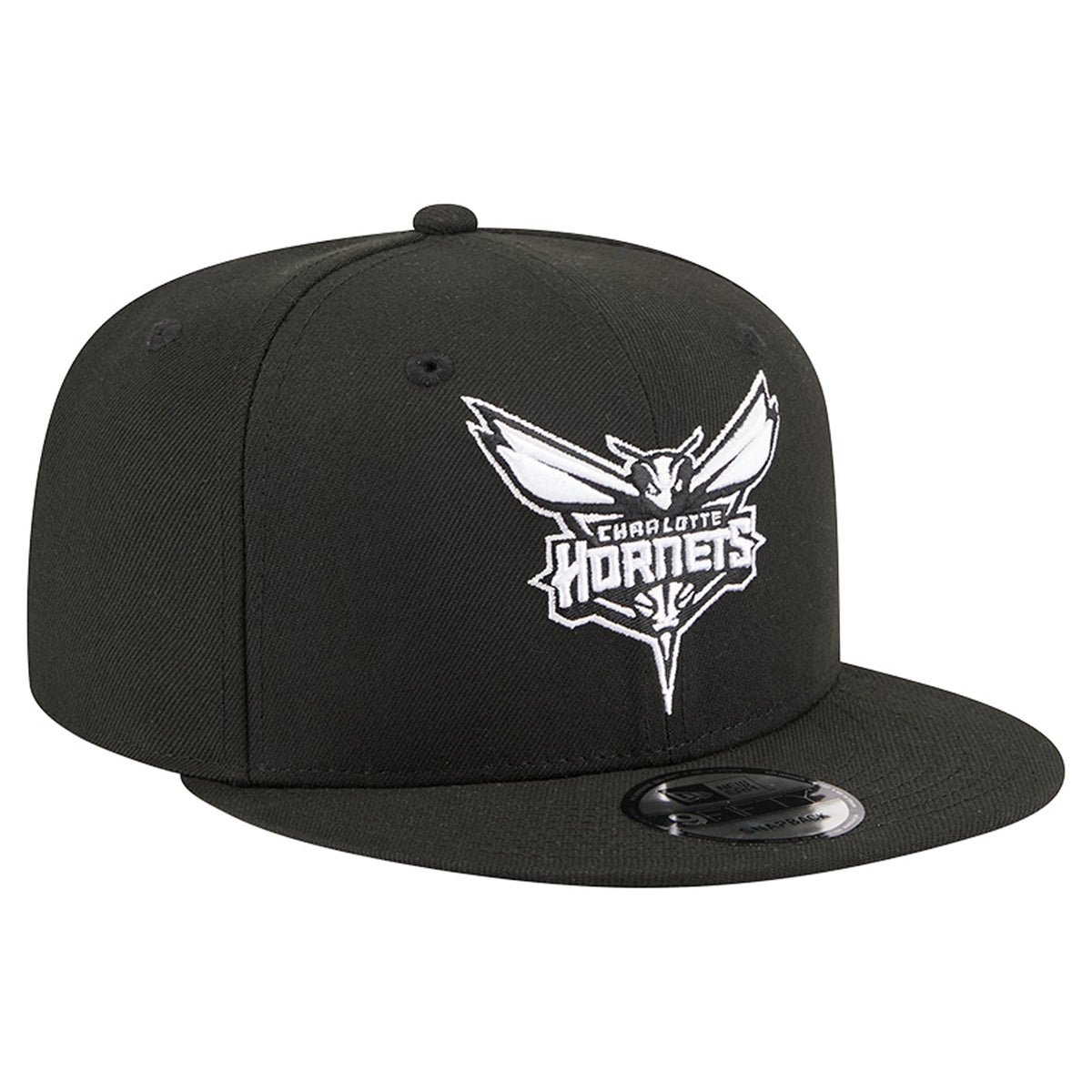 Men's Charlotte Hornets  New Era Black Team 9FIFTY Snapback Hat