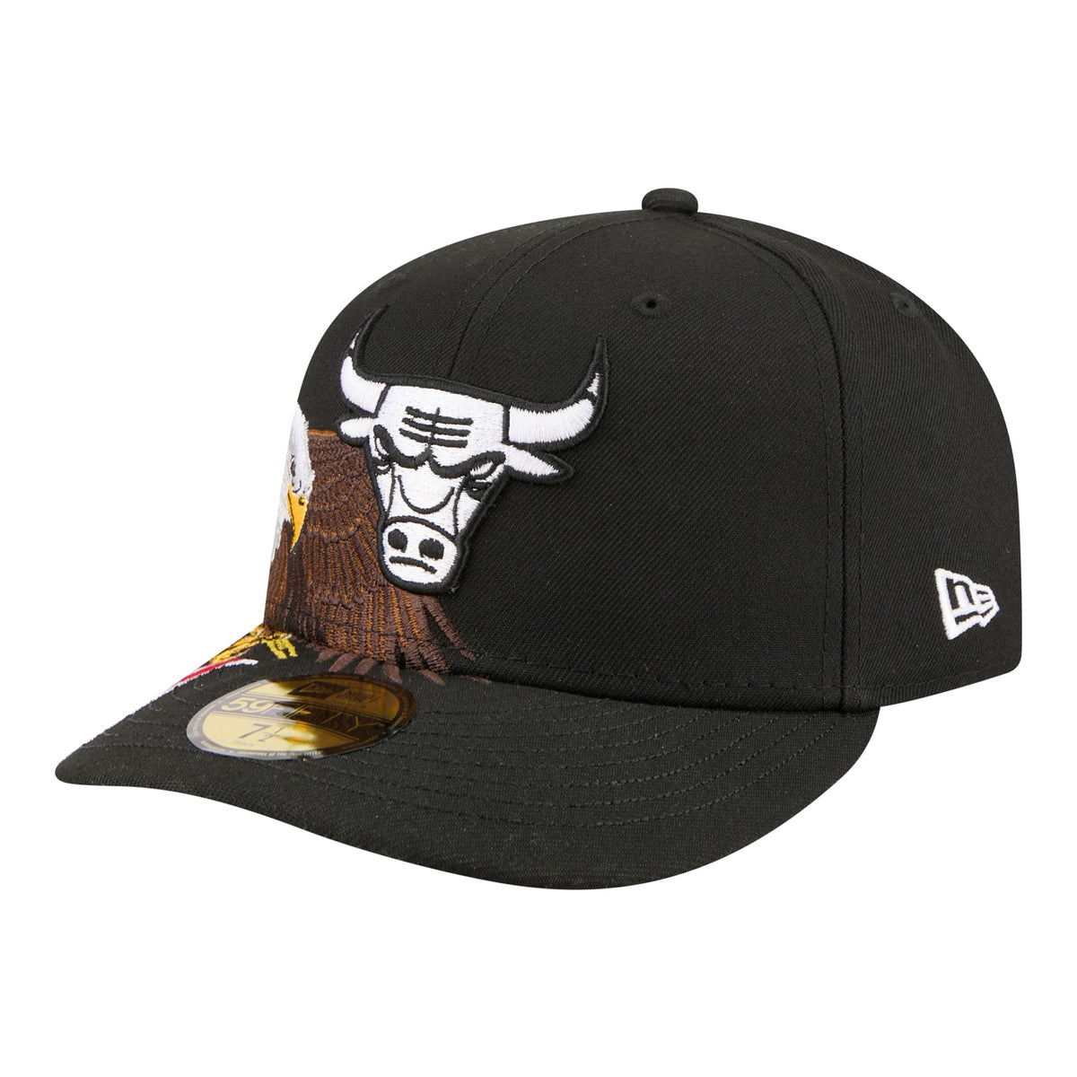 Men's Chicago Bulls New Era Black Freedom Pre-Curved 59FIFTY Fitted Hat