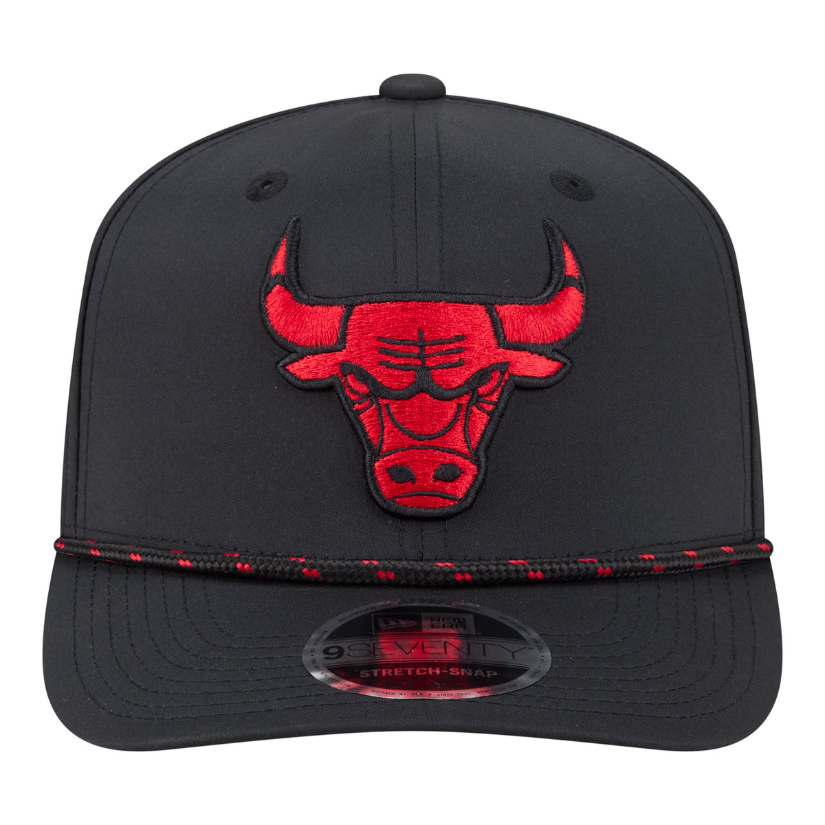 Men's Chicago Bulls New Era Black Sport Rope Vented Stretch-Snap 9SEVENTY Hat