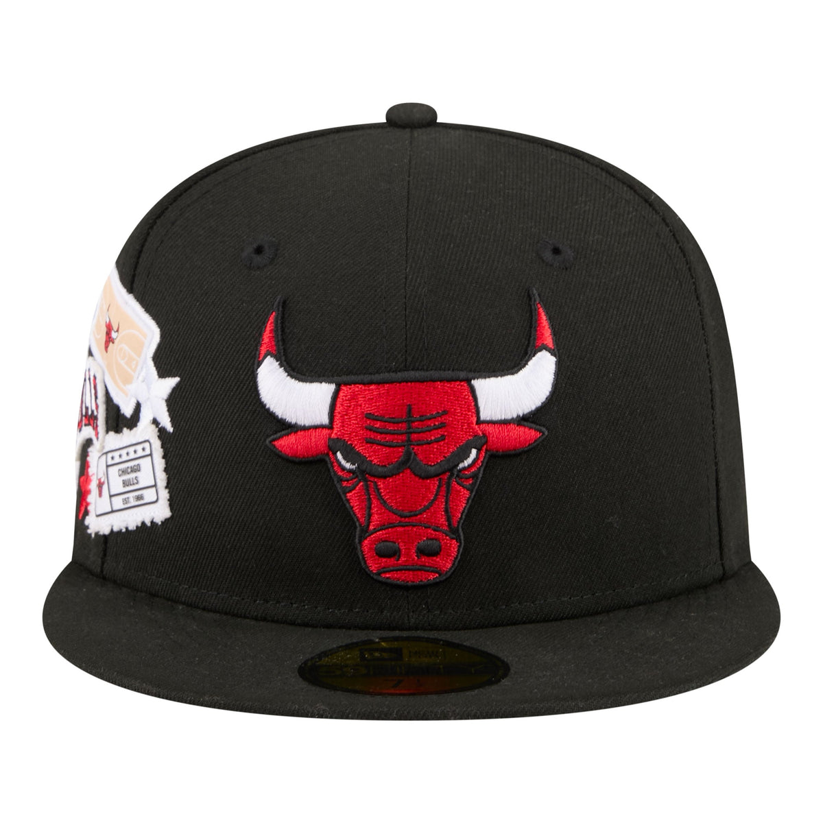 Men's Chicago Bulls  New Era Black Team Collage 59FIFTY Fitted Hat