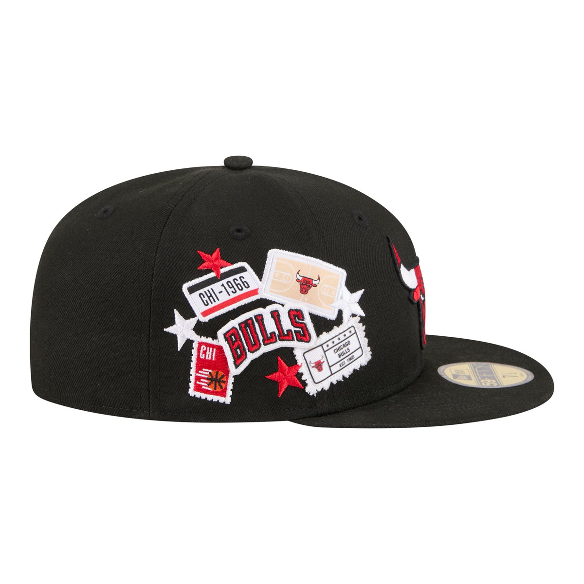 Men's Chicago Bulls  New Era Black Team Collage 59FIFTY Fitted Hat