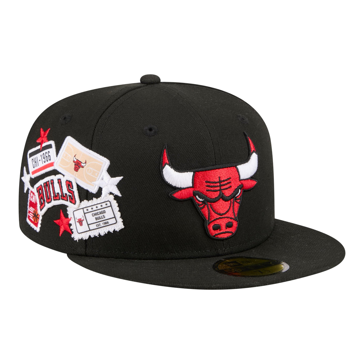 Men's Chicago Bulls  New Era Black Team Collage 59FIFTY Fitted Hat