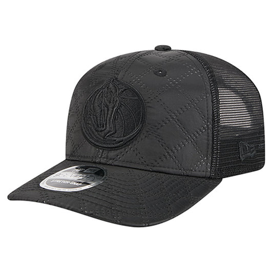Men's Dallas Mavericks  New Era Black Quilted 9SEVENTY Trucker Adjustable Hat