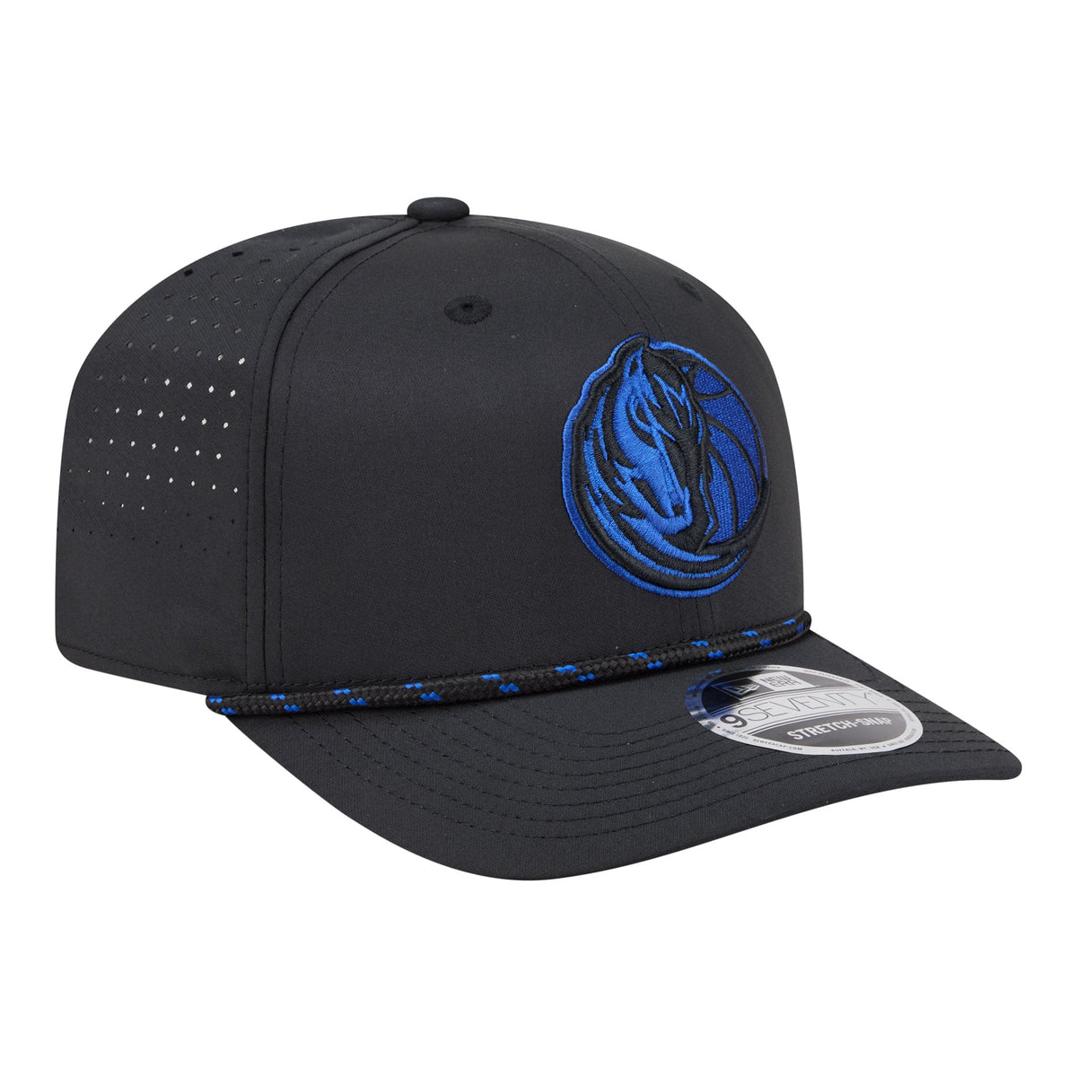 Men's Dallas Mavericks New Era Black Sport Rope Vented Stretch-Snap 9SEVENTY Hat
