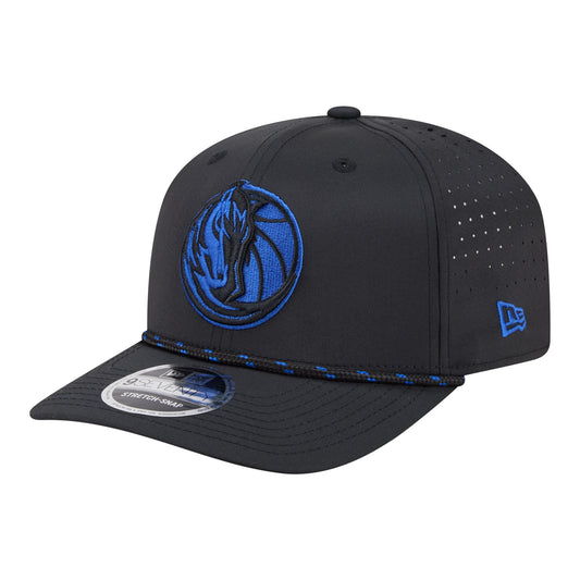 Men's Dallas Mavericks New Era Black Sport Rope Vented Stretch-Snap 9SEVENTY Hat