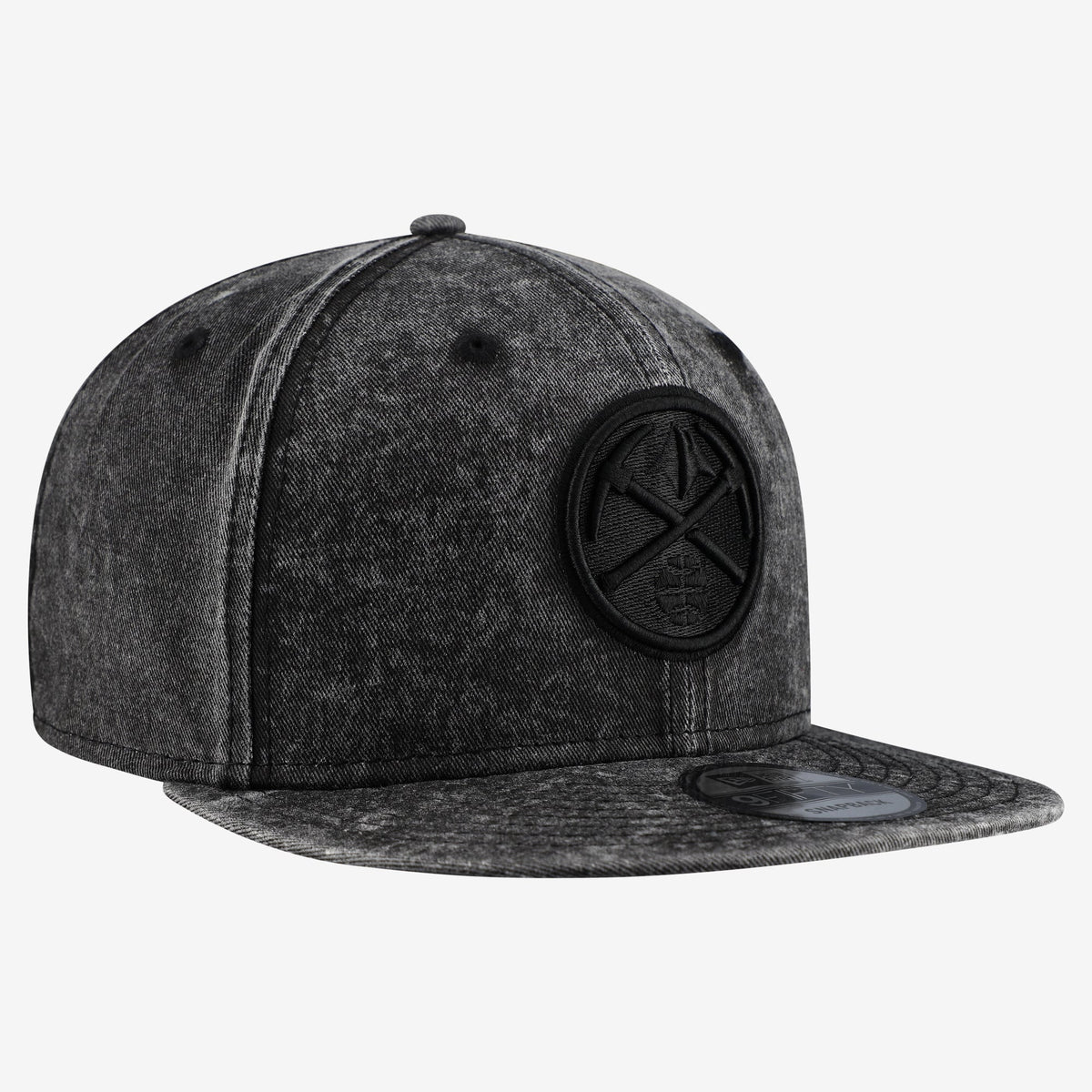 Men's Denver Nuggets  New Era Black Washed Tonal 9FIFTY Snapback Hat