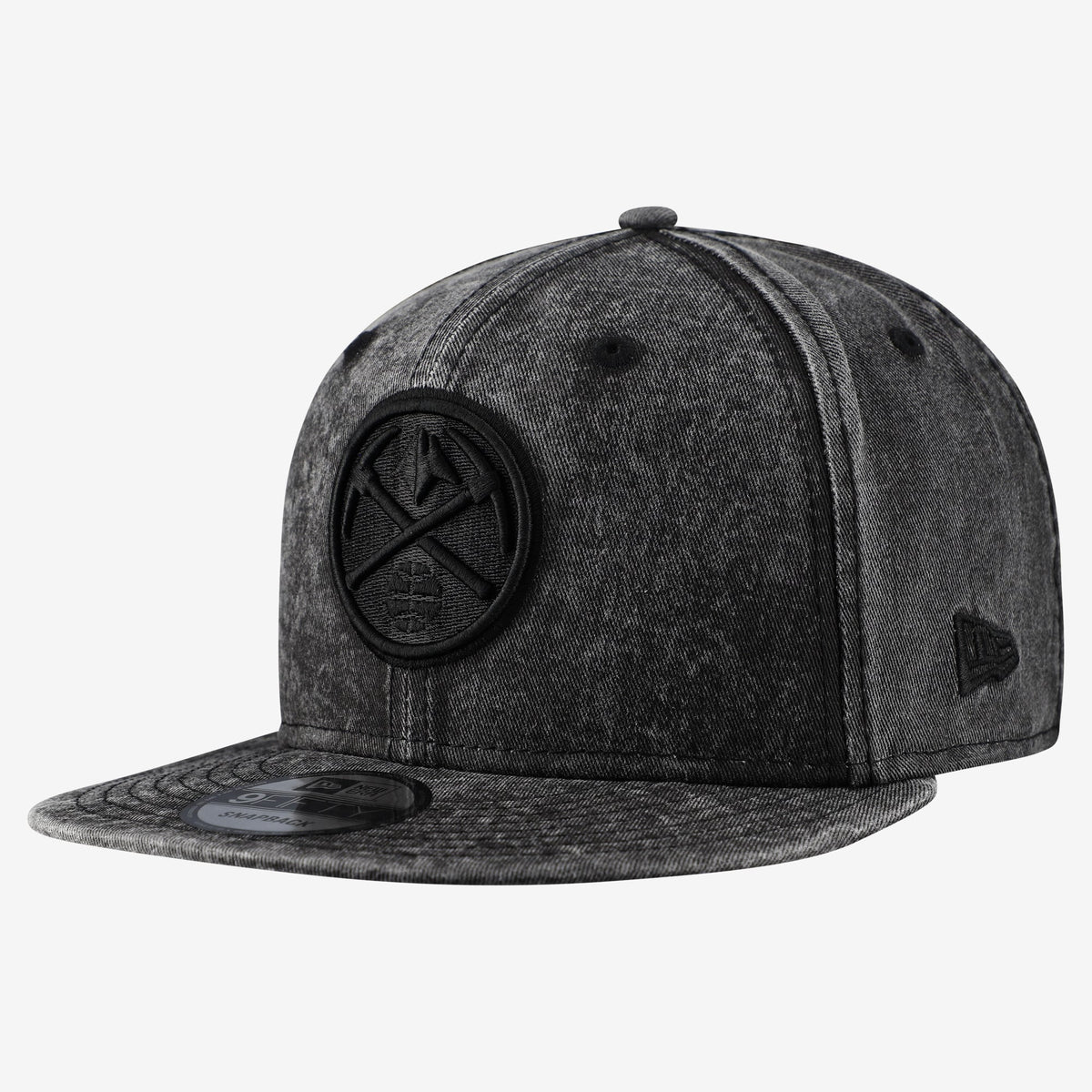 Men's Denver Nuggets  New Era Black Washed Tonal 9FIFTY Snapback Hat