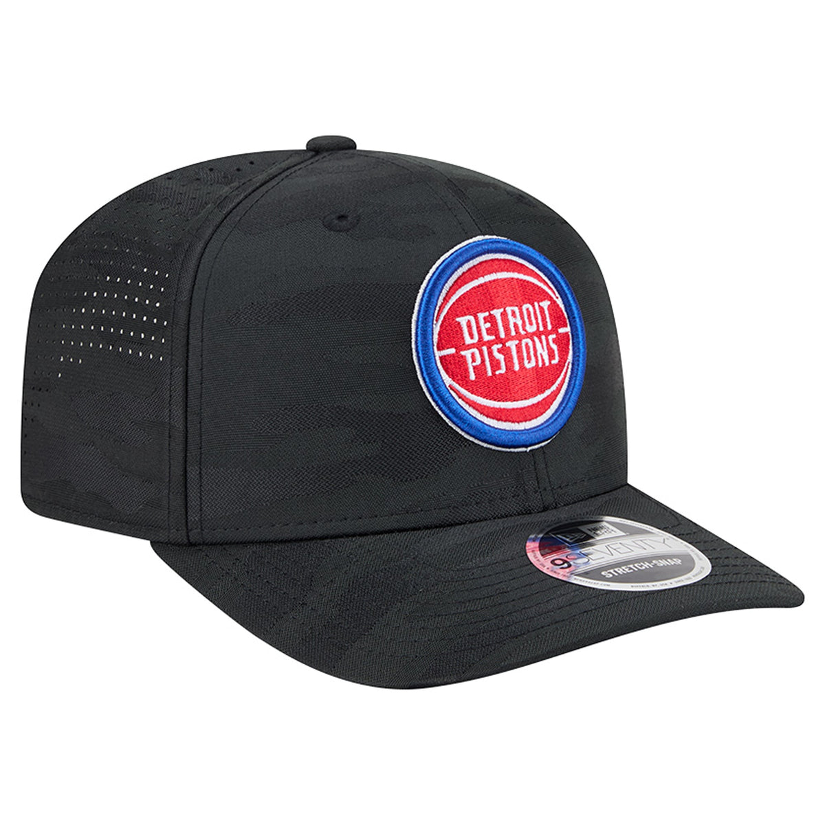 Men's Detroit Pistons New Era Black Camo 9SEVENTY Perforated Adjustable Hat