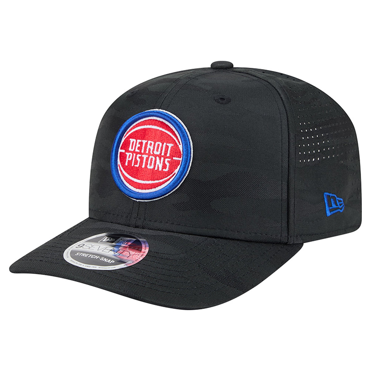 Men's Detroit Pistons New Era Black Camo 9SEVENTY Perforated Adjustable Hat
