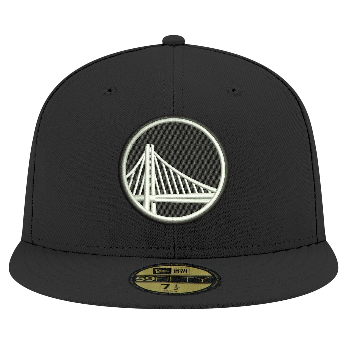 Men's Golden State Warriors New Era Black Black & White 59FIFTY Fitted Hat