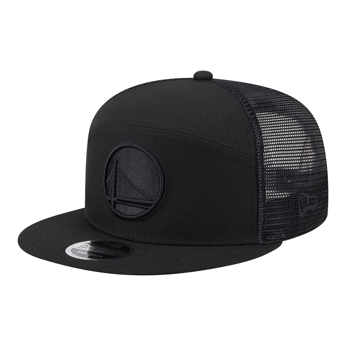 Men's Golden State Warriors  New Era Black Block Split Panel 9FIFTY Snapback Hat