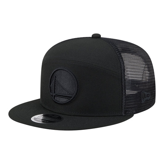 Men's Golden State Warriors  New Era Black Block Split Panel 9FIFTY Snapback Hat