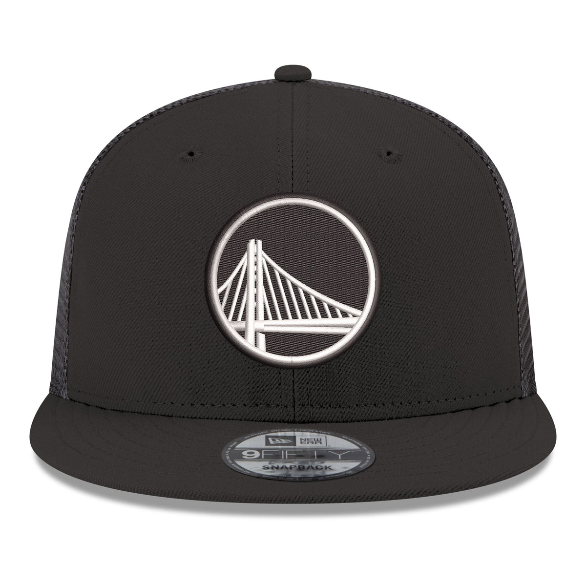 Men's Golden State Warriors New Era Black Core Logo Meshback 9FIFTY Snapback Hat