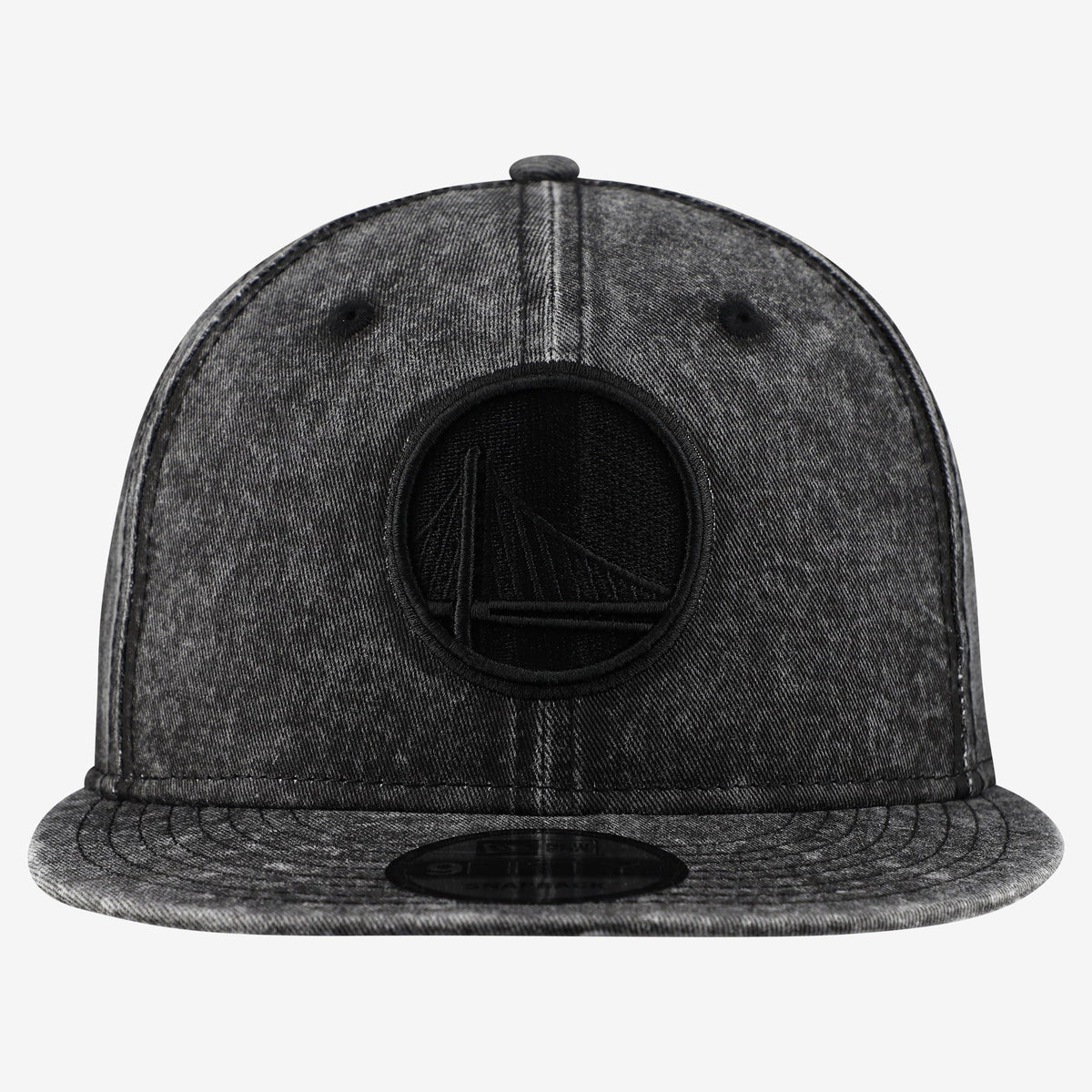 Men's Golden State Warriors  New Era Black Washed Tonal 9FIFTY Snapback Hat