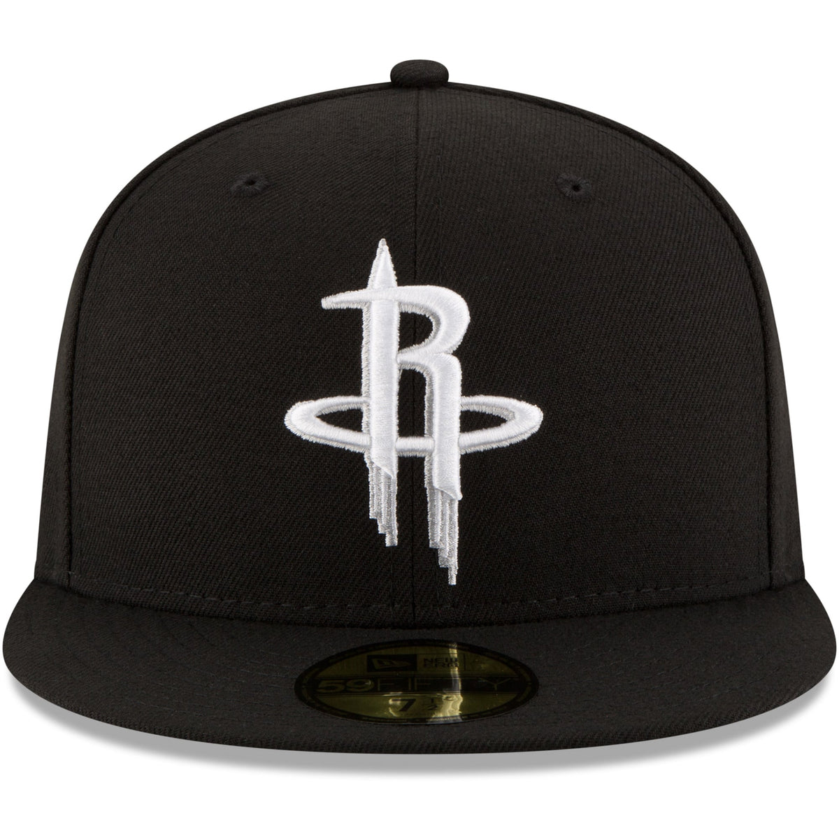 Men's Houston Rockets New Era Black Black & White Logo 59FIFTY Fitted Hat
