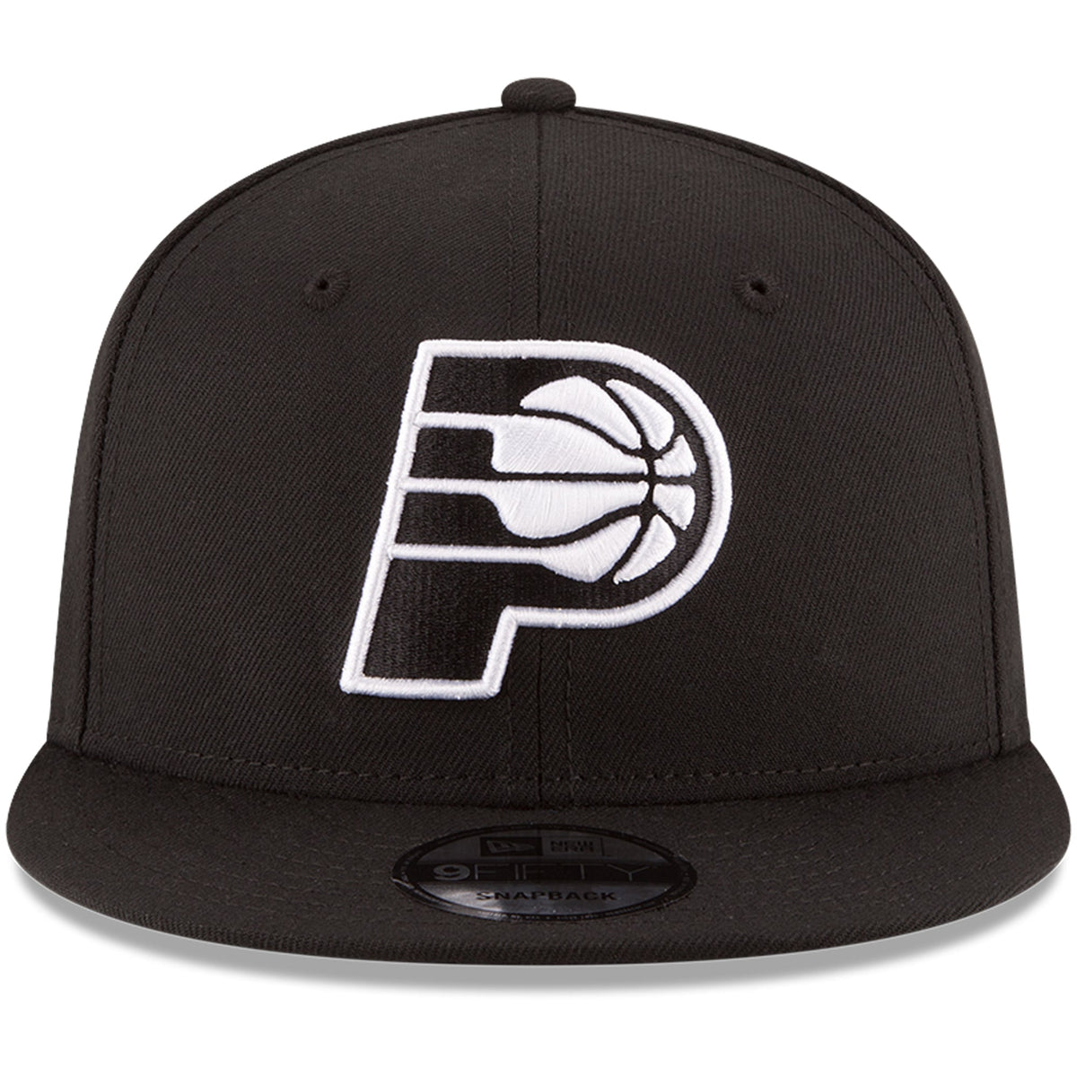 Men's Indiana Pacers New Era Black Black & White Logo 9FIFTY Adjustable Snapback Hat